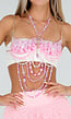 Roze Kralen Bodychain met Goudkleurige Kettingen en Hanger