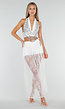 Zilverkleurige Bodychain met Strass Stenen en Kettingen