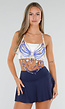 Blauwe Kralen Bodychain met Parels, Schelpen en Vlinders