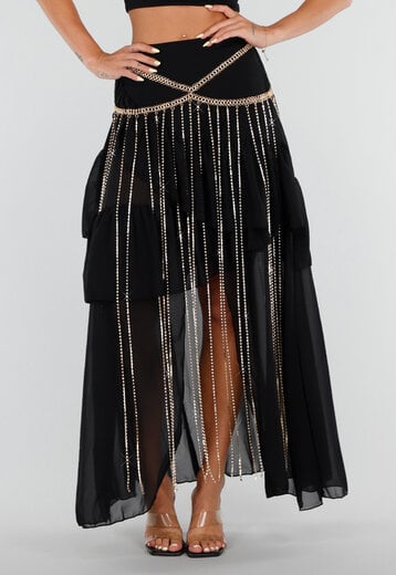 NEW120826 Goudkleurige Tailleketting met Strass
