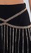 Goudkleurige Tailleketting met Strass en Lange Hangers
