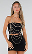 Goudkleurige Bodychain met Choker en Verstelbare Rugsluiting