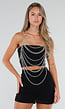 Zilverkleurige Bodychain met Choker en Verstelbare Rugsluiting