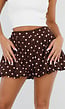 Bruine Ballon Short met Roze Stippen en Bubble Hem