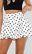 Witte Ballon Short met Zwarte Stippen en Bubble Hem