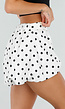 Witte Ballon Short met Zwarte Stippen en Bubble Hem