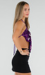 Paarse Halter Top met Pailletten, Glitter en Puntzoom