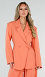 Coral Double Breasted Blazer met Reverskraag