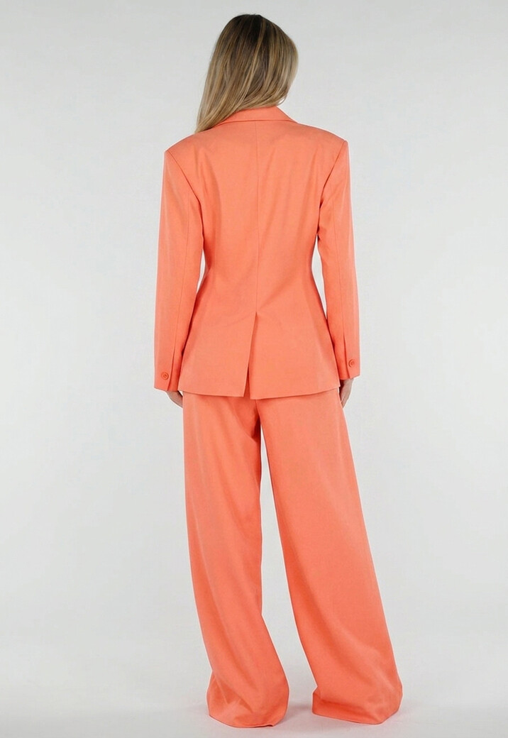 Coral Double Breasted Blazer met Reverskraag