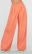 Coral Wide Leg Broek met Plooien