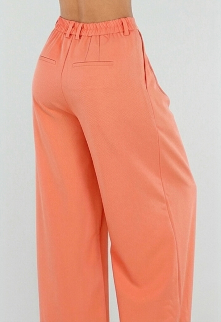 Coral Wide Leg Broek met Plooien