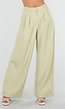 Pistachegroene Petite Wide Leg Broek met Plooien