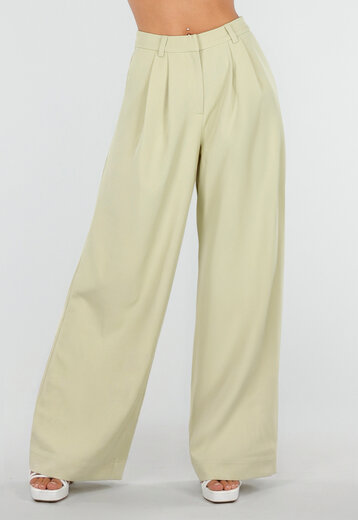 NEW190826 Pistachegroene Wide Leg Broek