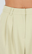 Pistachegroene Wide Leg Broek met Plooien