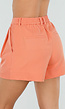 Coral Plooi Short met Elastische Tailleband
