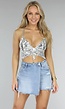 Zilveren Glitter Vlinder Top