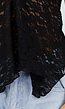 Zwarte Kanten Top met Verstelbare Spaghettibandjes en V-Hals