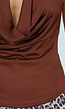 Bruine Halter Top met Watervalhals en Open Rug