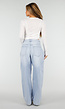 Witte Top met Knoopsluiting, Strik en Lange Mouwen