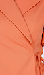 Coral Blazer met Reverskraag en Korte Pofmouwen