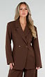Bruine Double Breasted Blazer met Reverskraag