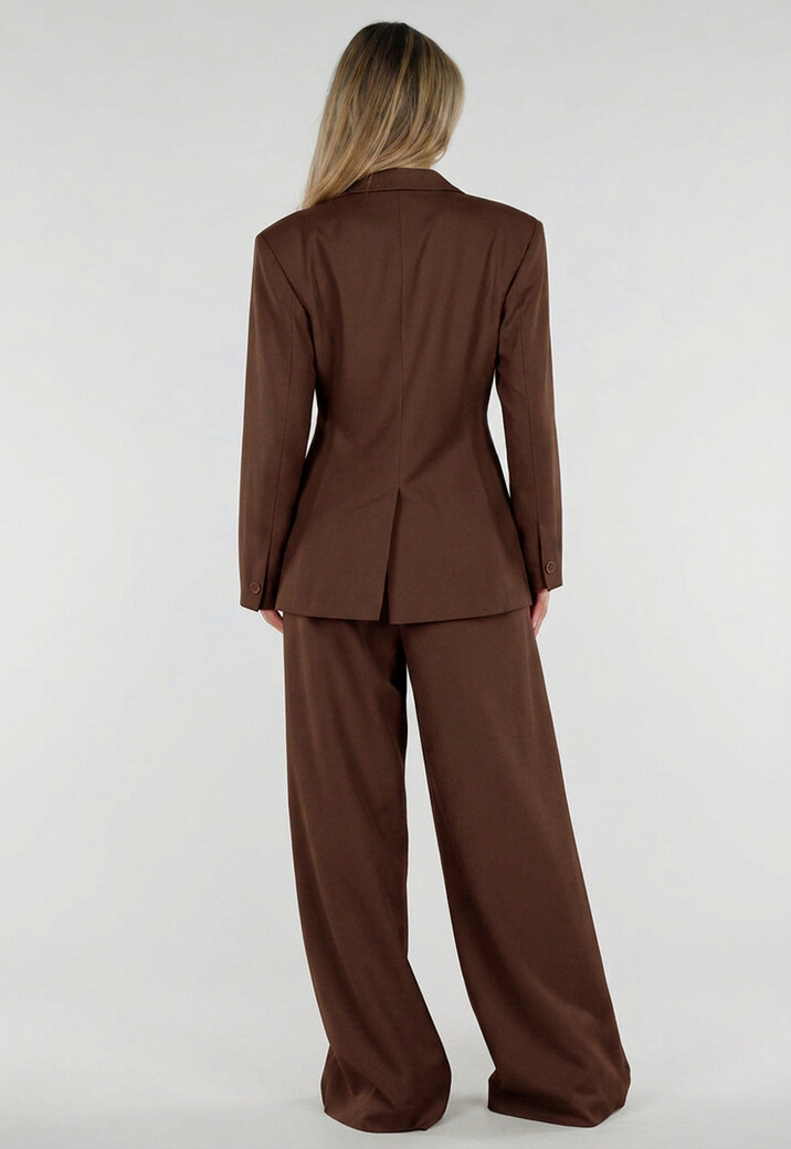 Bruine Double Breasted Blazer met Reverskraag