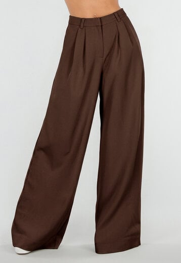 NEW190826 Bruine Tall Wide Leg Broek