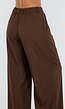 Bruine Tall Wide Leg Broek met Plooien
