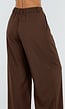 Bruine Wide Leg Pantalon met Hoge Taille en Plooien
