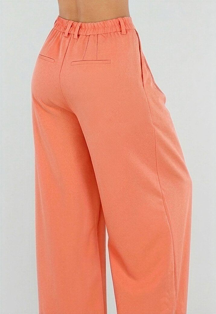 Coral Wide Leg Broek met Plooien