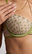 Groene Driedelige Lingerieset met Mesh, Strass en Kettingen