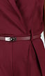 Bordeauxrode Mouwloze Playsuit met Revers, Riem, Blinde Rits en Stretch