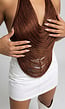 Bruine Halter Franjetop met Padded Ondertop