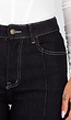 Donkerblauwe Denim Stretch Jeans met Straight Leg en Brede Omslag
