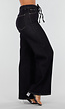 Donkerblauwe Denim Stretch Jeans met Straight Leg en Taillekoord
