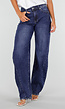 NEW020926 Blauwe Tall Barrel Jeans met Hoge Taille