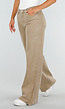 Beige Denim Tall Jeans met Straight Leg en Hoge Taille