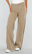 Beige Denim Tall Jeans met Straight Leg en Hoge Taille