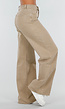 Beige Denim Tall Jeans met Straight Leg en Hoge Taille