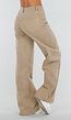 Beige Denim Tall Jeans met Straight Leg en Hoge Taille