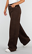 Bruine Denim Tall Jeans met Straight Leg, Hoge Taille en Lange Pijpen