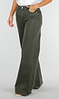 Donkergroene Denim Tall Jeans met Straight Leg, Hoge Taille en Lange Pijpen