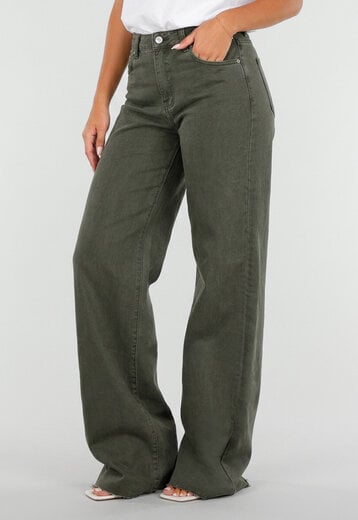 NEW020926 Groene Tall Jeans met Straight Leg