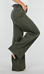 Donkergroene Denim Tall Jeans met Straight Leg, Hoge Taille en Lange Pijpen