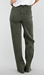 Donkergroene Denim Tall Jeans met Straight Leg, Hoge Taille en Lange Pijpen