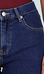 Donkerblauwe Denim Barrel Jeans met Wijde Pijpen en Elastische Enkelboorden