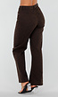 Donkerbruine Denim Straight Leg Jeans met Zwarte Stippen en Hoge Taille