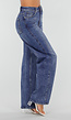 Blauwe Denim Straight Leg Jeans met Hoge Taille en Rechte Pijpen