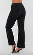Zwarte Denim Straight Leg Jeans met Brede Omslag