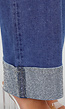 Blauwe Denim Straight Leg Jeans met Glitter Omslag